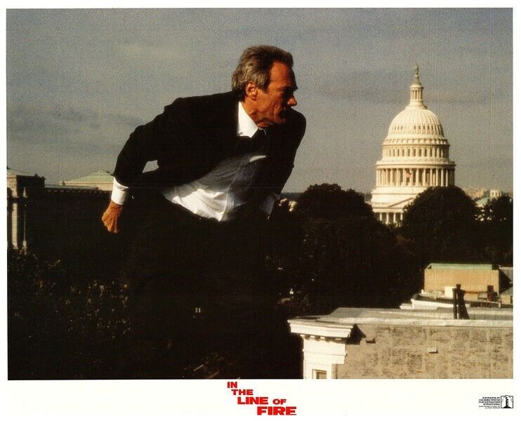 In The Line Of Fire Original Lobby Card Clint Eastwood Us Capital Building 1993