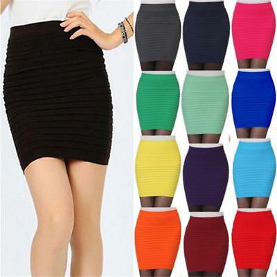 Womens Ol Office Stretch Bodycon Bandage Micro Mini Skirt Knitted Dress One Size
